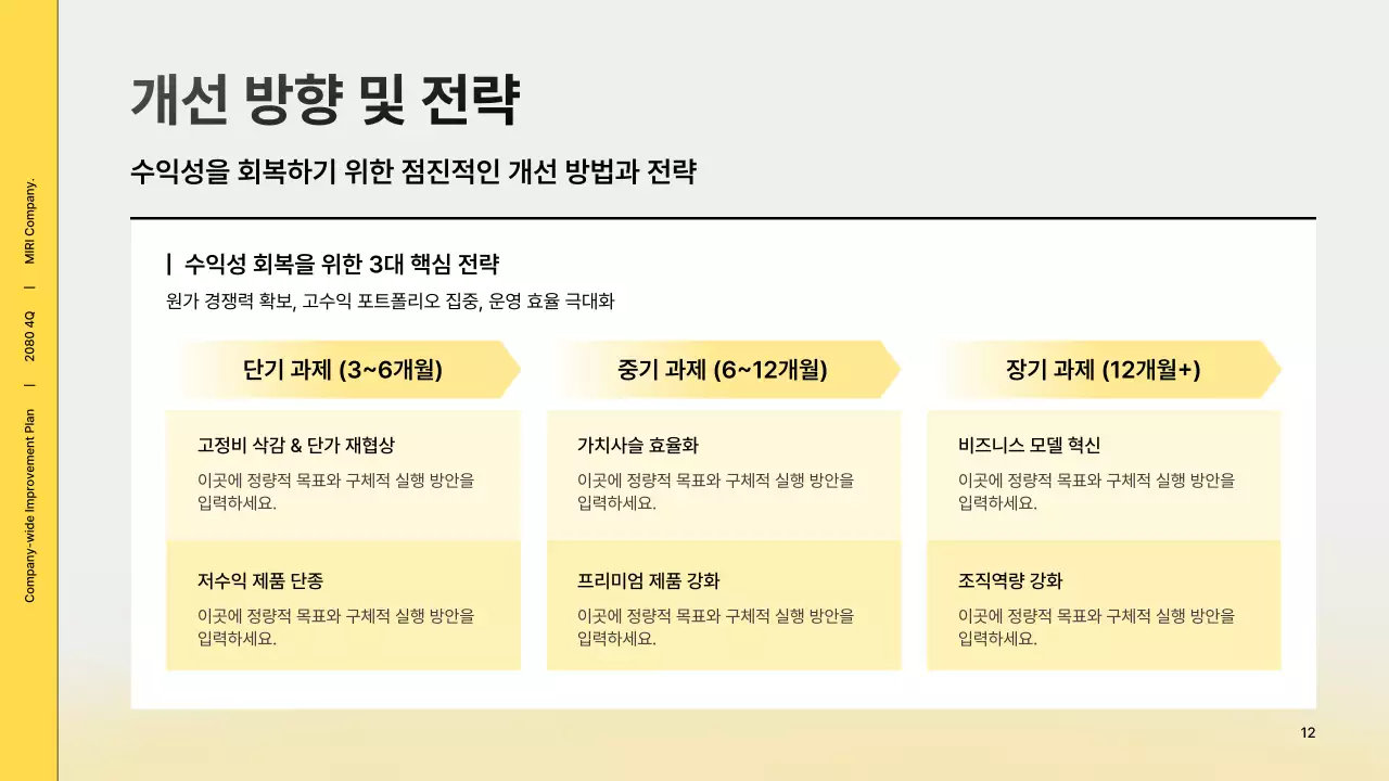 노랑 모던 회사소개서 정보 전달