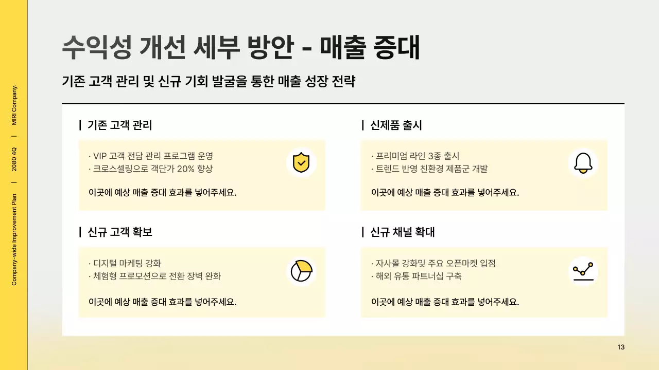 노랑 모던 회사소개서 정보 전달