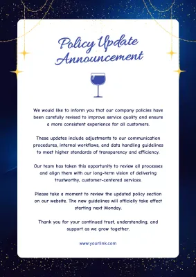 Blue Elegant Policy Announcement Poster