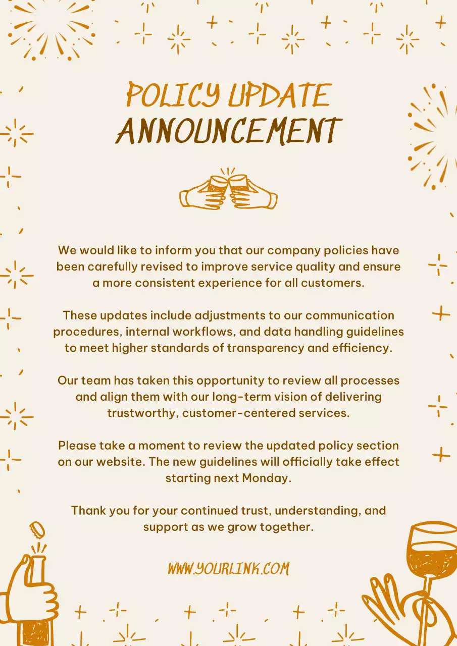 Beige Modern Policy Announcement Poster