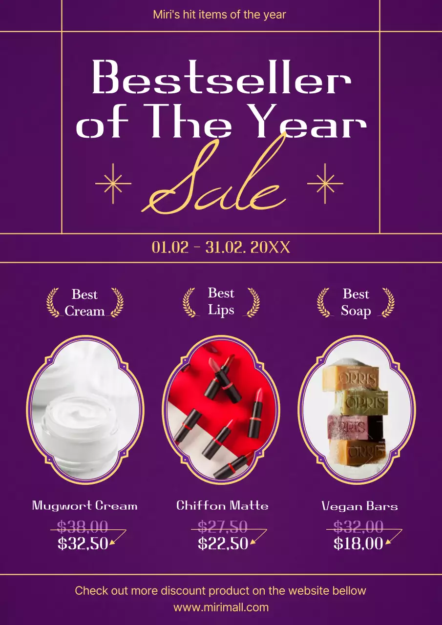 Purple Elegant Skincare Promotion Poster