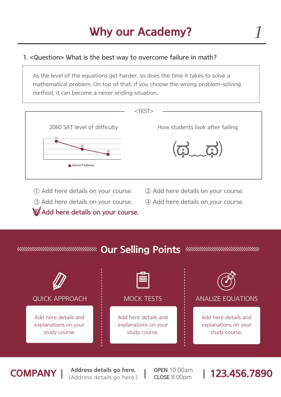 Red Professional Math Promotion Poster