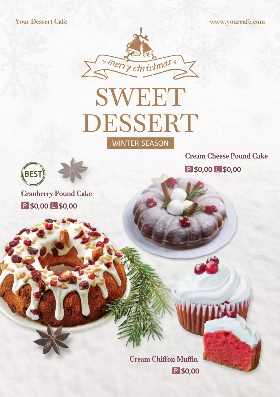 White Traditional Dessert Promotion Poster