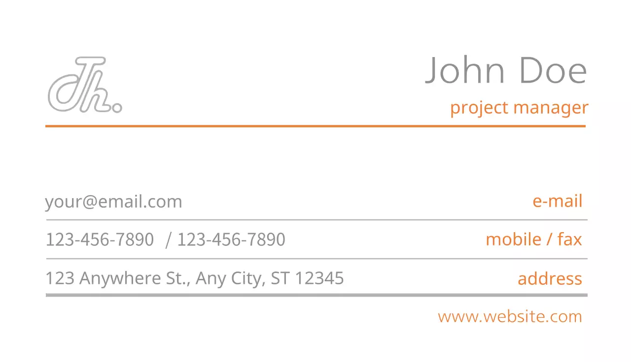 Orange Clean Telecom Business Card
