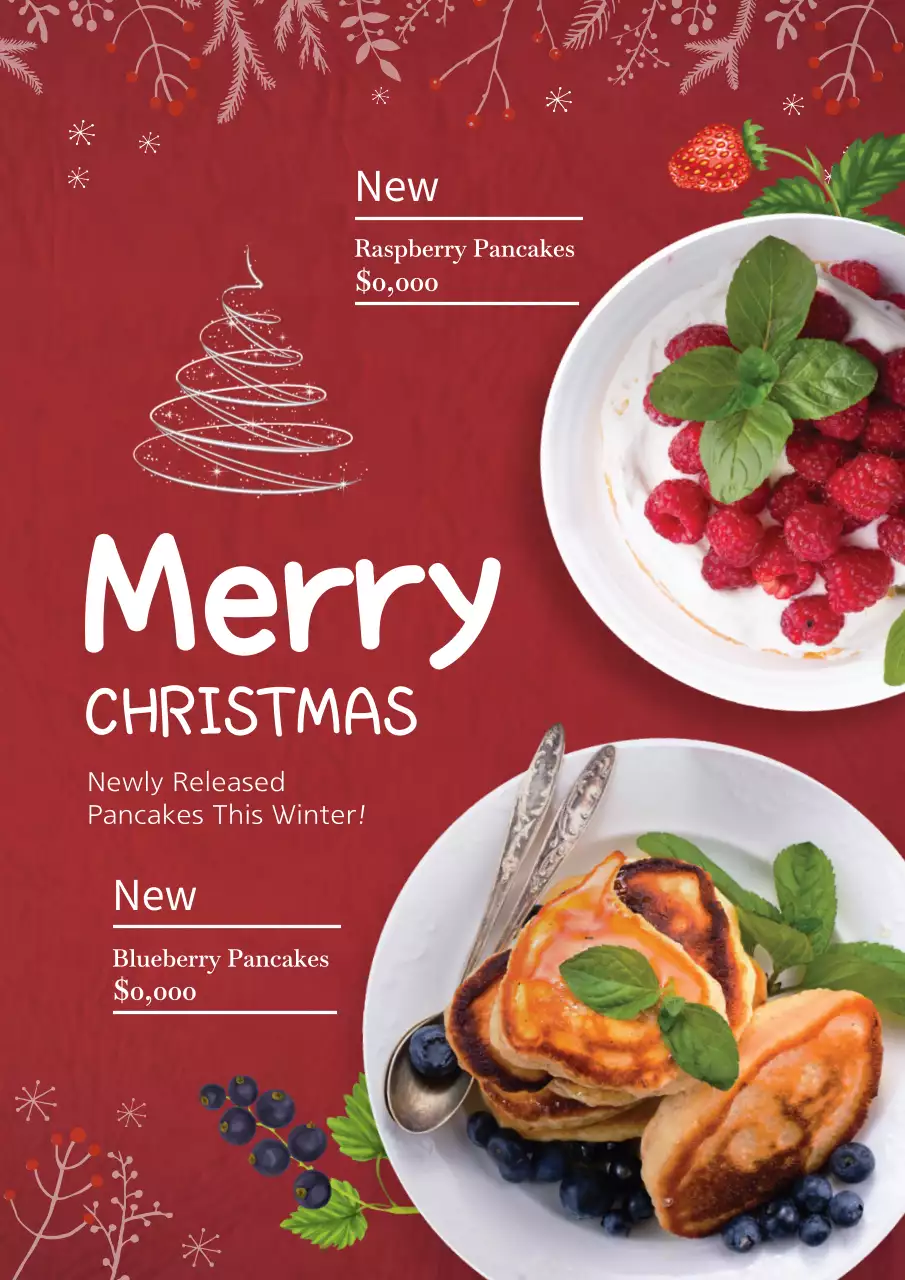 Red Traditional Christmas Promotion Poster