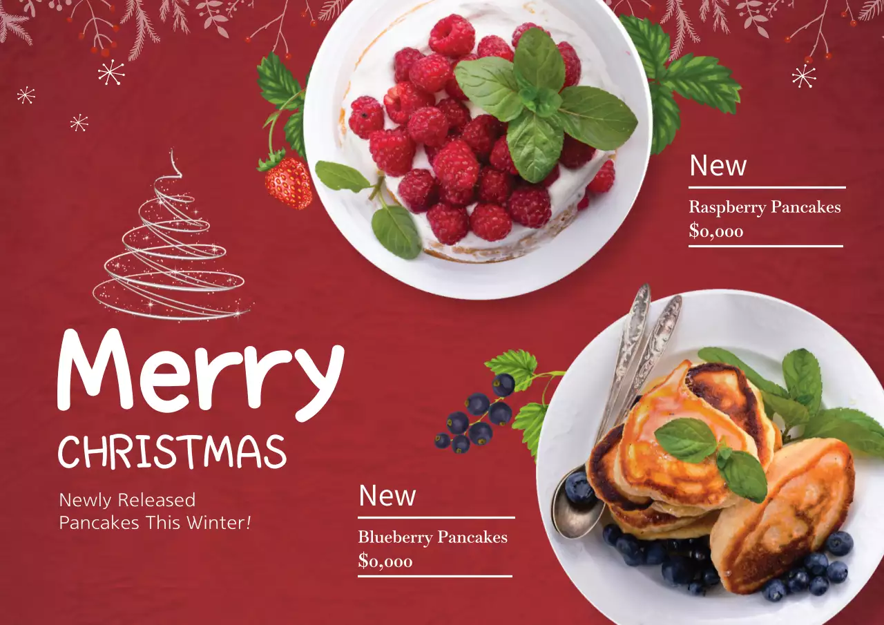 Red Traditional Christmas Promotion Poster