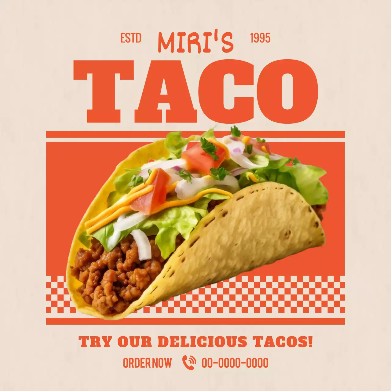 オレンジ ポップ タコス ポスター