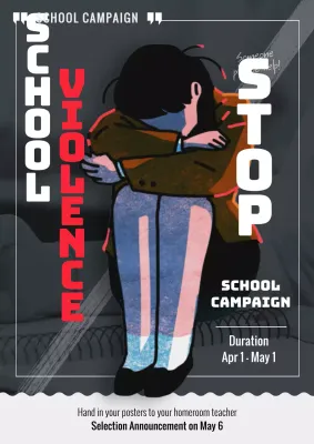 Anti-bullying campaign with red dots on a gray background