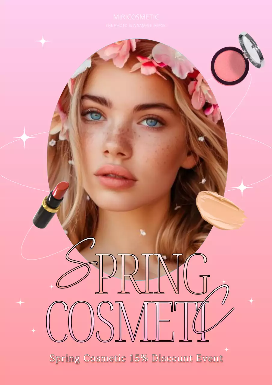 Pink Trendy Cosmetics Promotion Poster