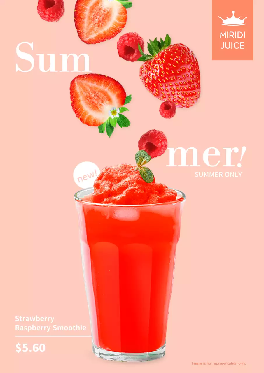 Peach Trendy Smoothie Promotion Poster