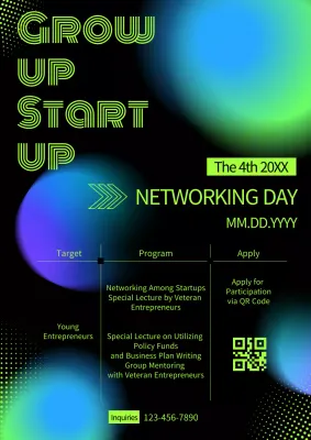 Neon Modern Networking Event Promotion Poster