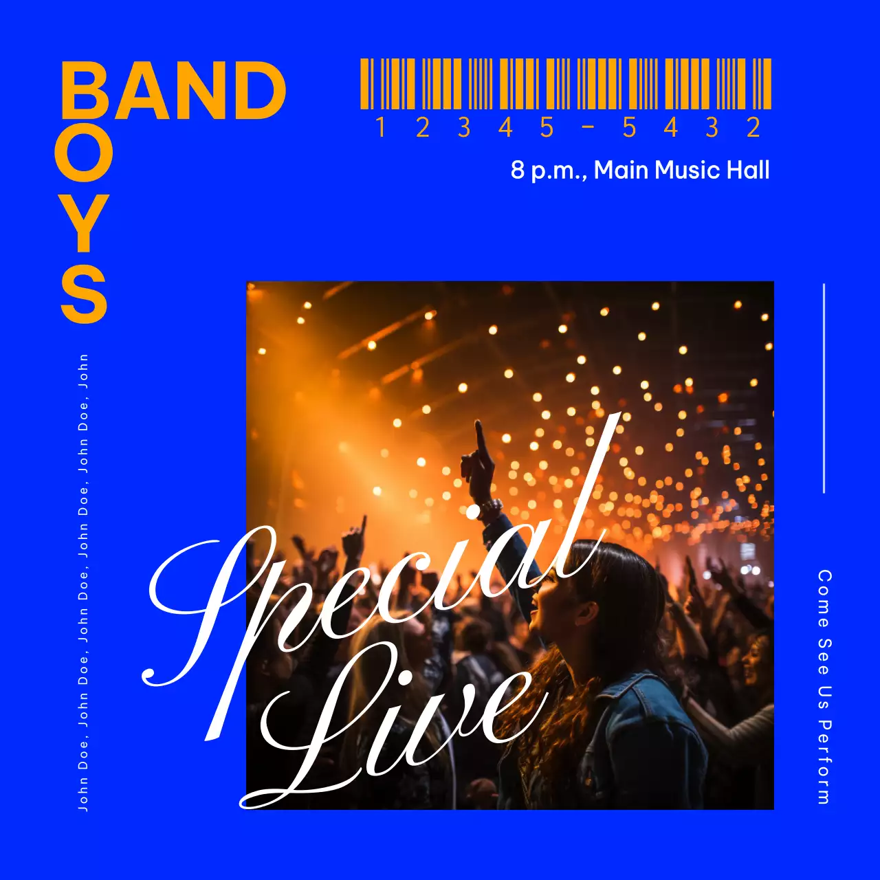 Blue Trendy Concert Announcement Instagram Post