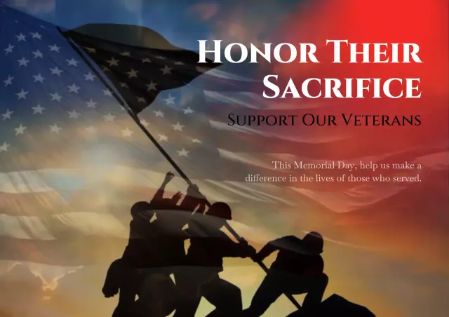 Red Traditional Veterans Announcement Poster