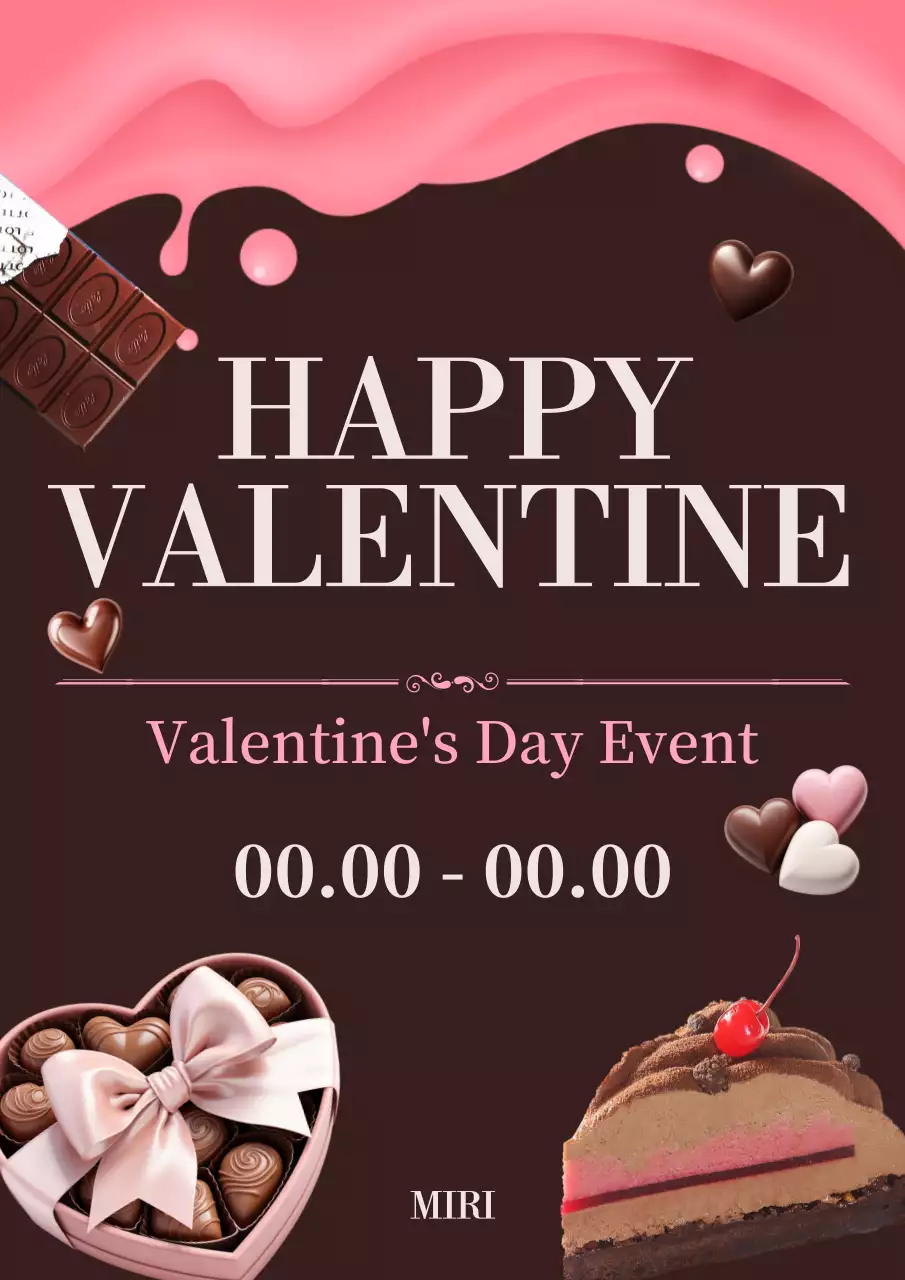 Pink Elegant Valentine Event Announcement Poster