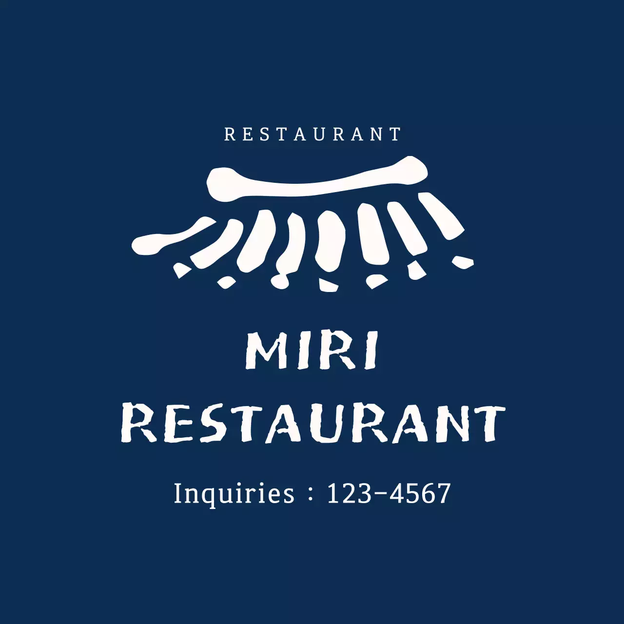 Navy Minimal Restaurant Promotion Instagram Post