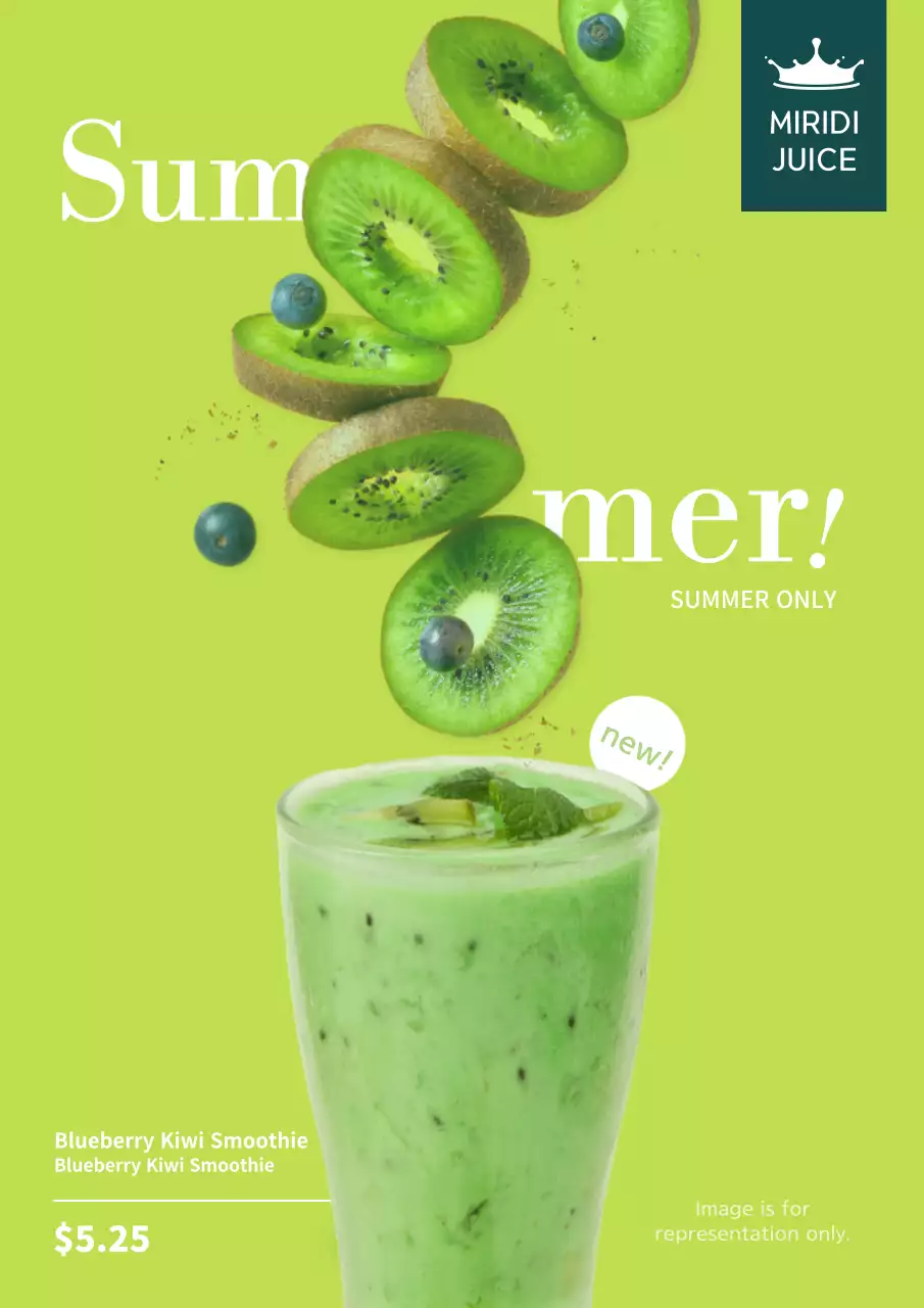 Green Trendy Smoothie Promotion Poster