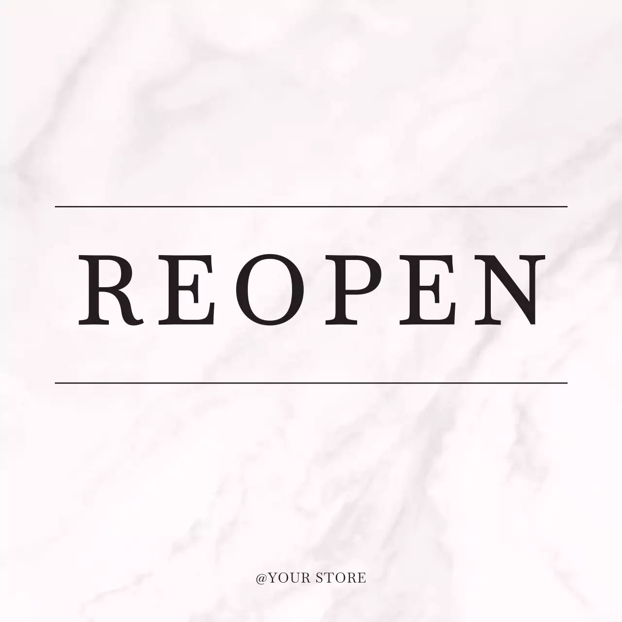 White Minimalist Store Announcement Social Media Post