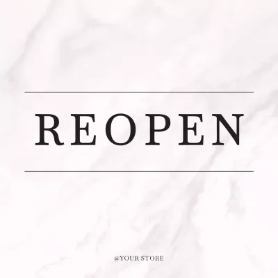 White Minimalist Store Announcement Social Media Post