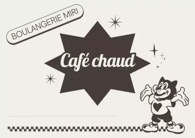Promotion publicitaire du café rétro brun