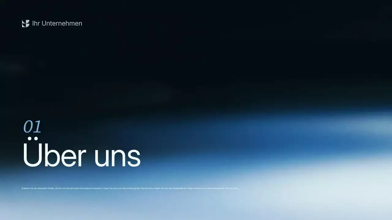 Präsentation der modernen Geschäftsstrategie von Blue