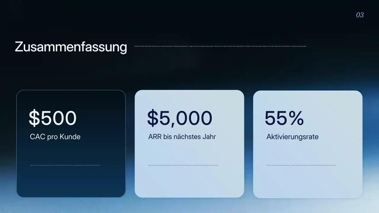 Präsentation der modernen Geschäftsstrategie von Blue