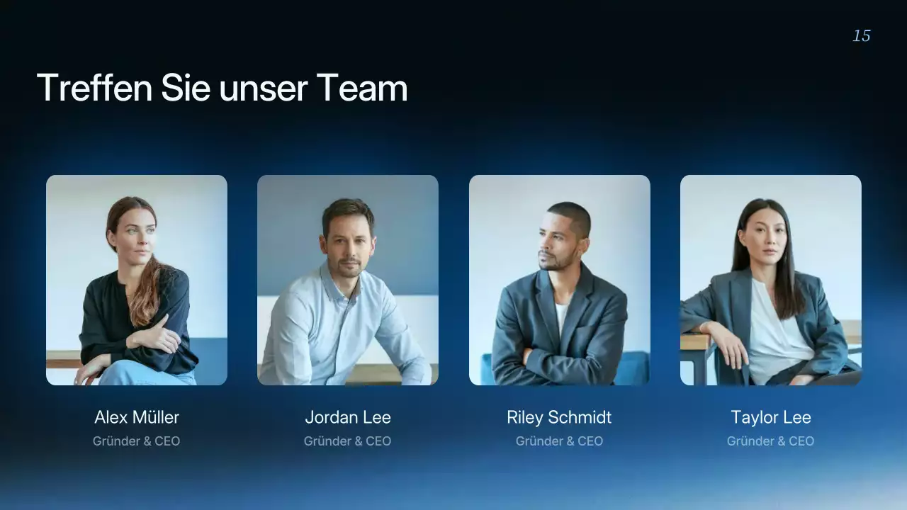 Präsentation der modernen Geschäftsstrategie von Blue