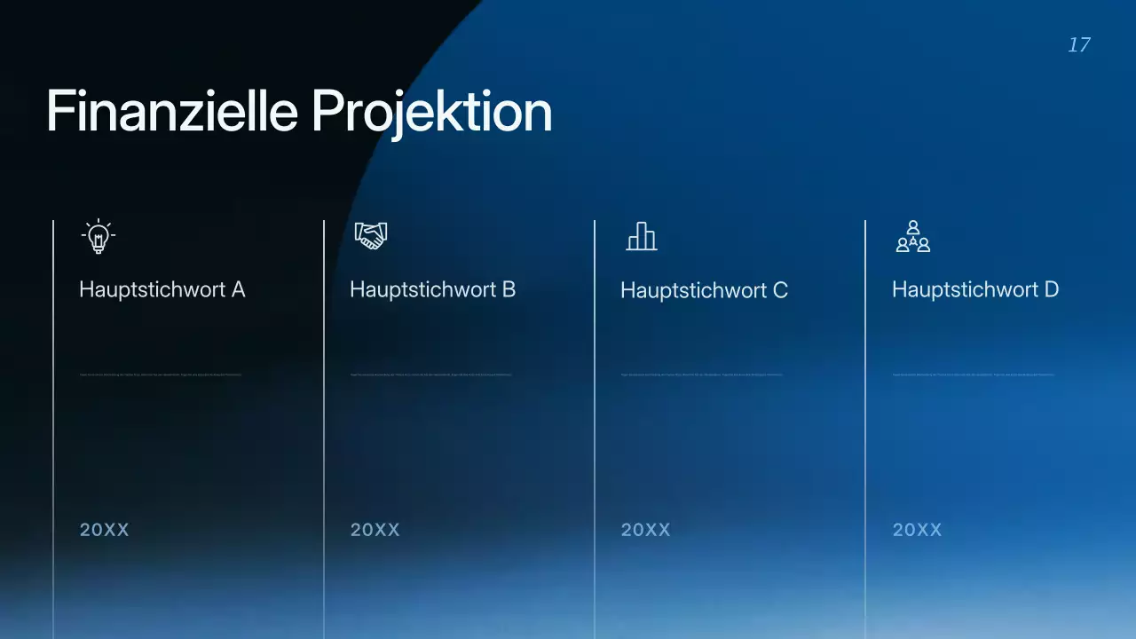 Präsentation der modernen Geschäftsstrategie von Blue