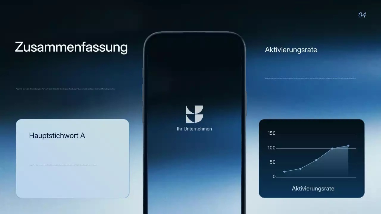Präsentation der modernen Geschäftsstrategie von Blue