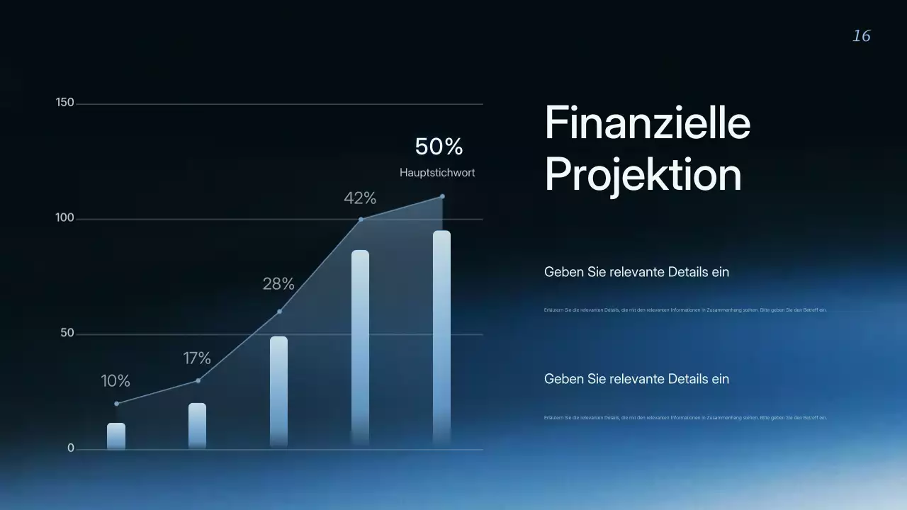 Präsentation der modernen Geschäftsstrategie von Blue