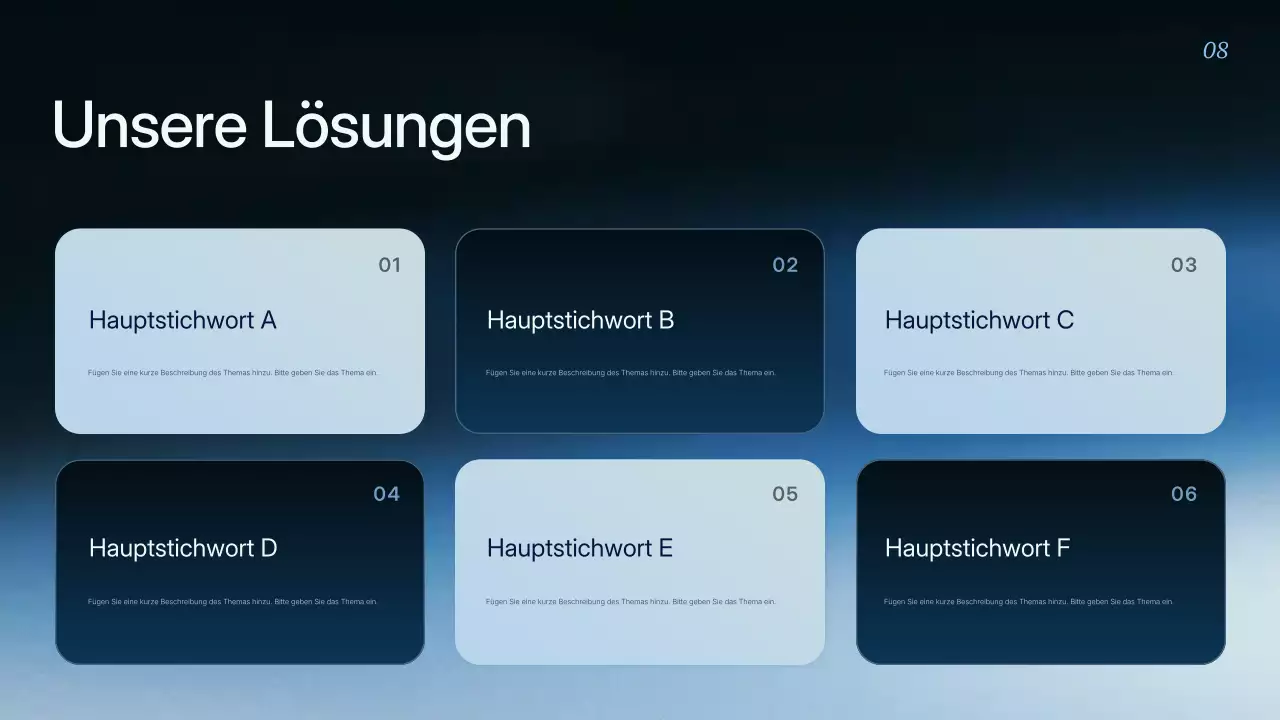 Präsentation der modernen Geschäftsstrategie von Blue