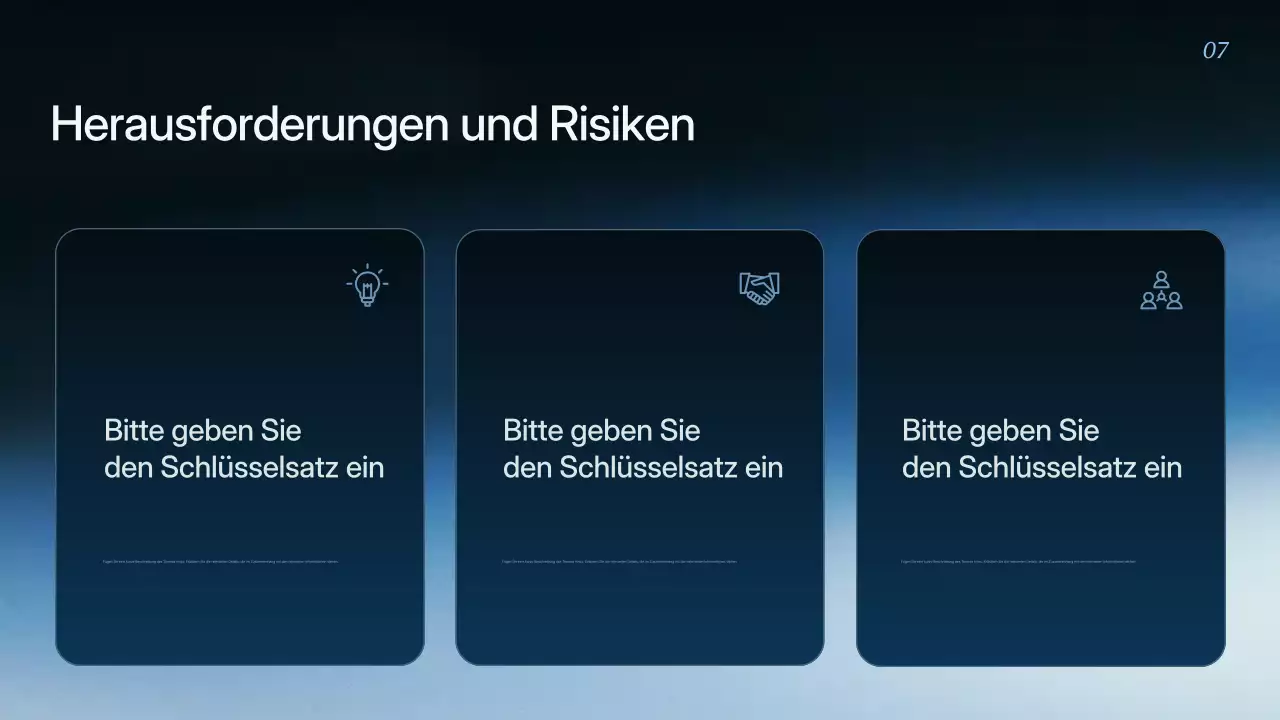 Präsentation der modernen Geschäftsstrategie von Blue