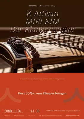Ausstellung traditioneller koreanischer Musikinstrumente in Orange
