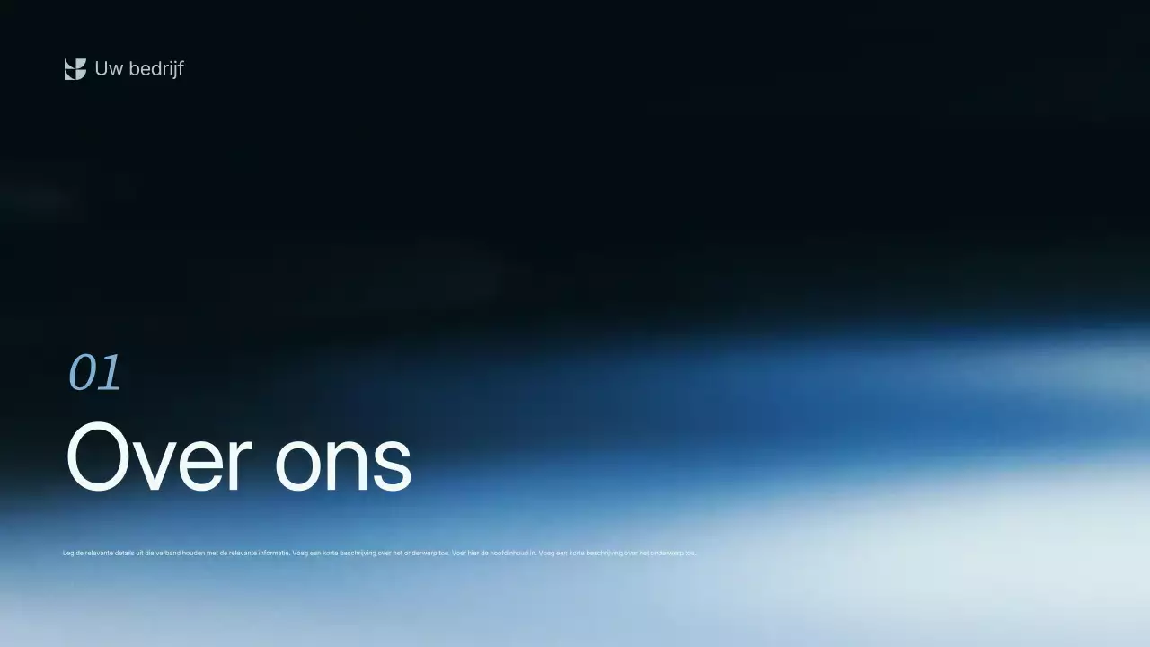 Presentatie van de blauwe moderne bedrijfsstrategie