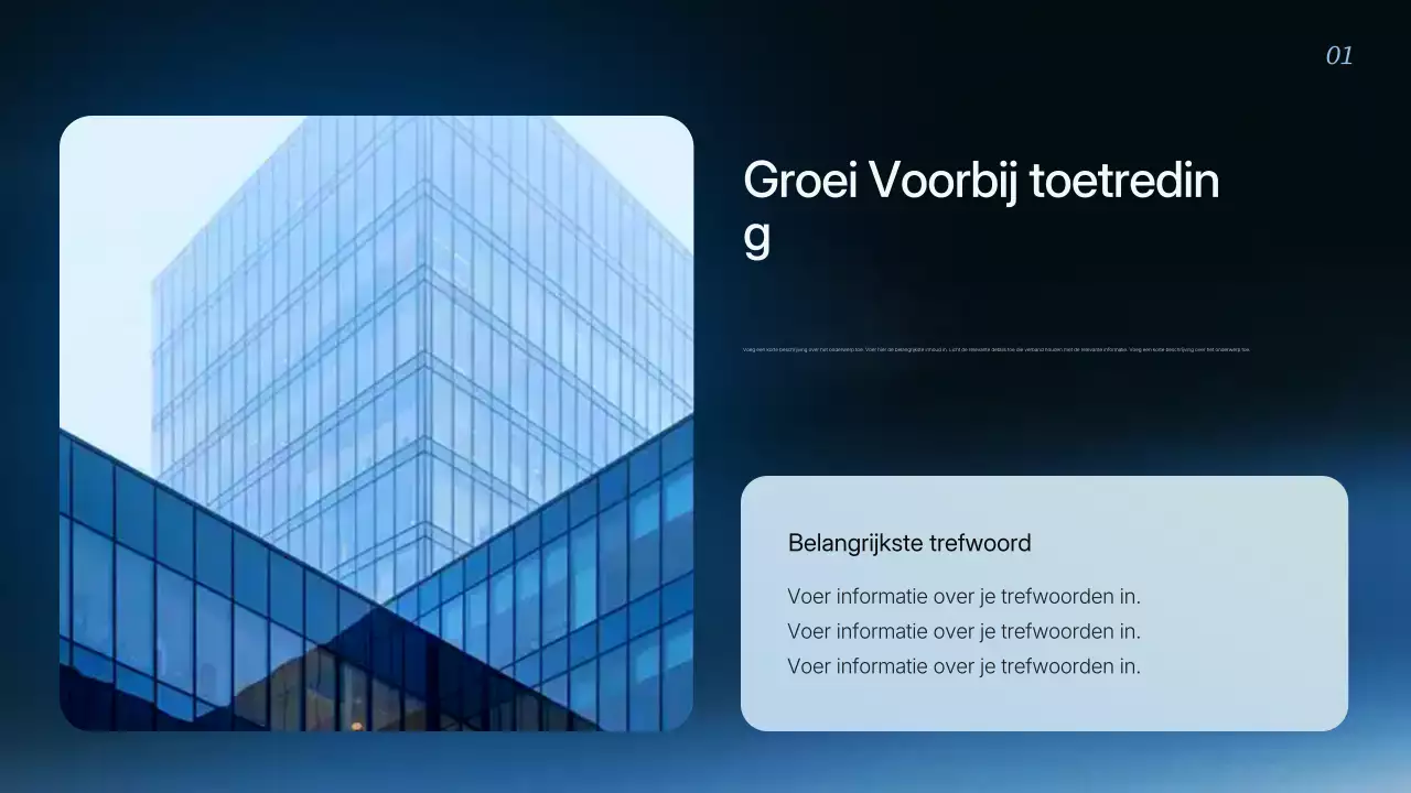 Presentatie van de blauwe moderne bedrijfsstrategie