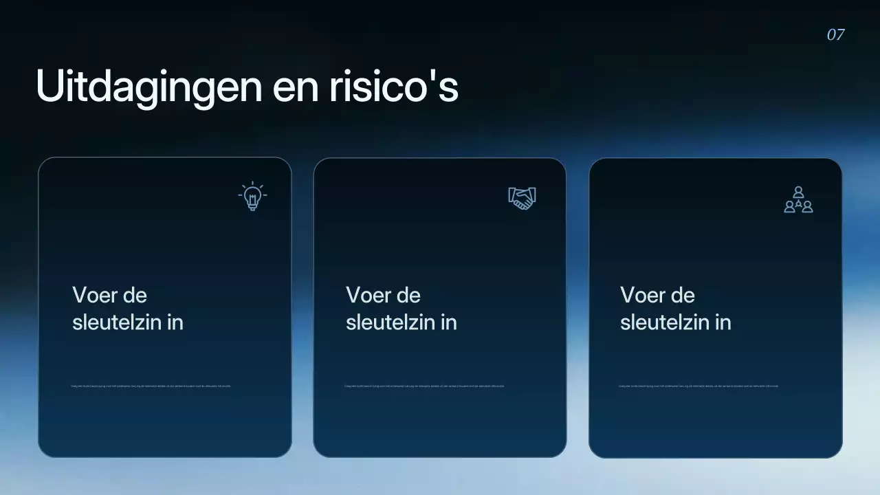 Presentatie van de blauwe moderne bedrijfsstrategie