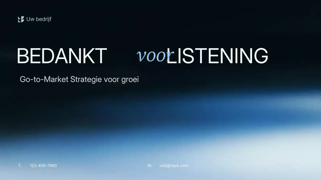 Presentatie van de blauwe moderne bedrijfsstrategie
