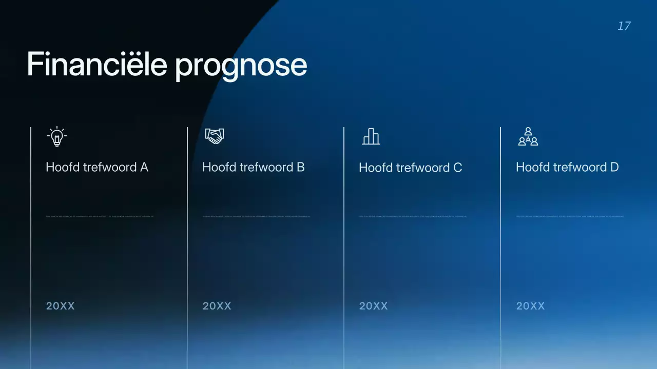 Presentatie van de blauwe moderne bedrijfsstrategie