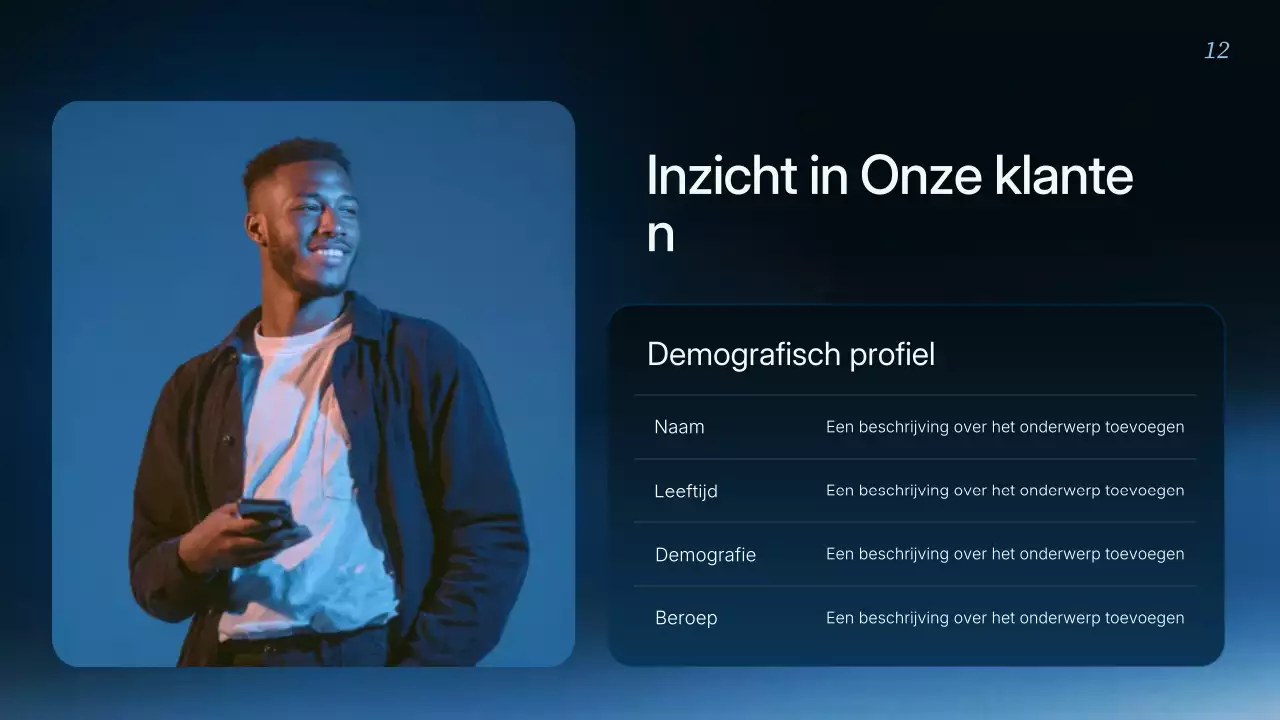 Presentatie van de blauwe moderne bedrijfsstrategie