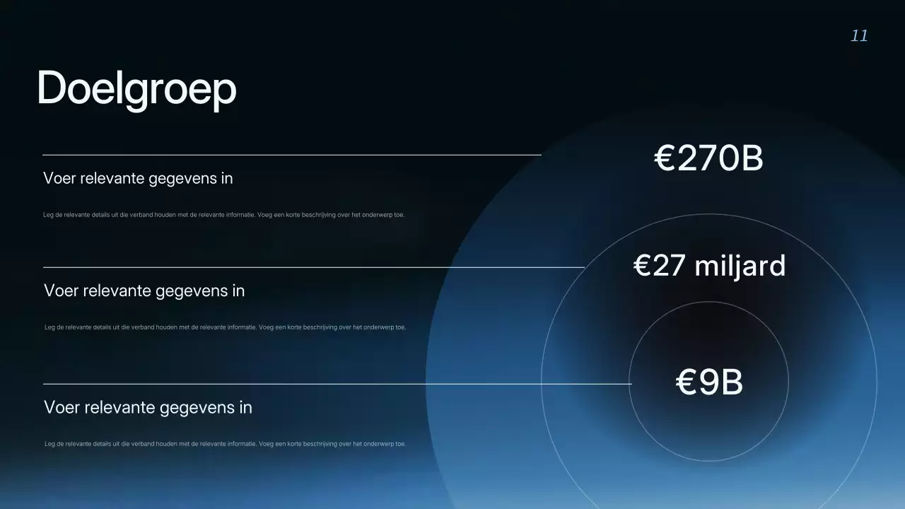 Presentatie van de blauwe moderne bedrijfsstrategie