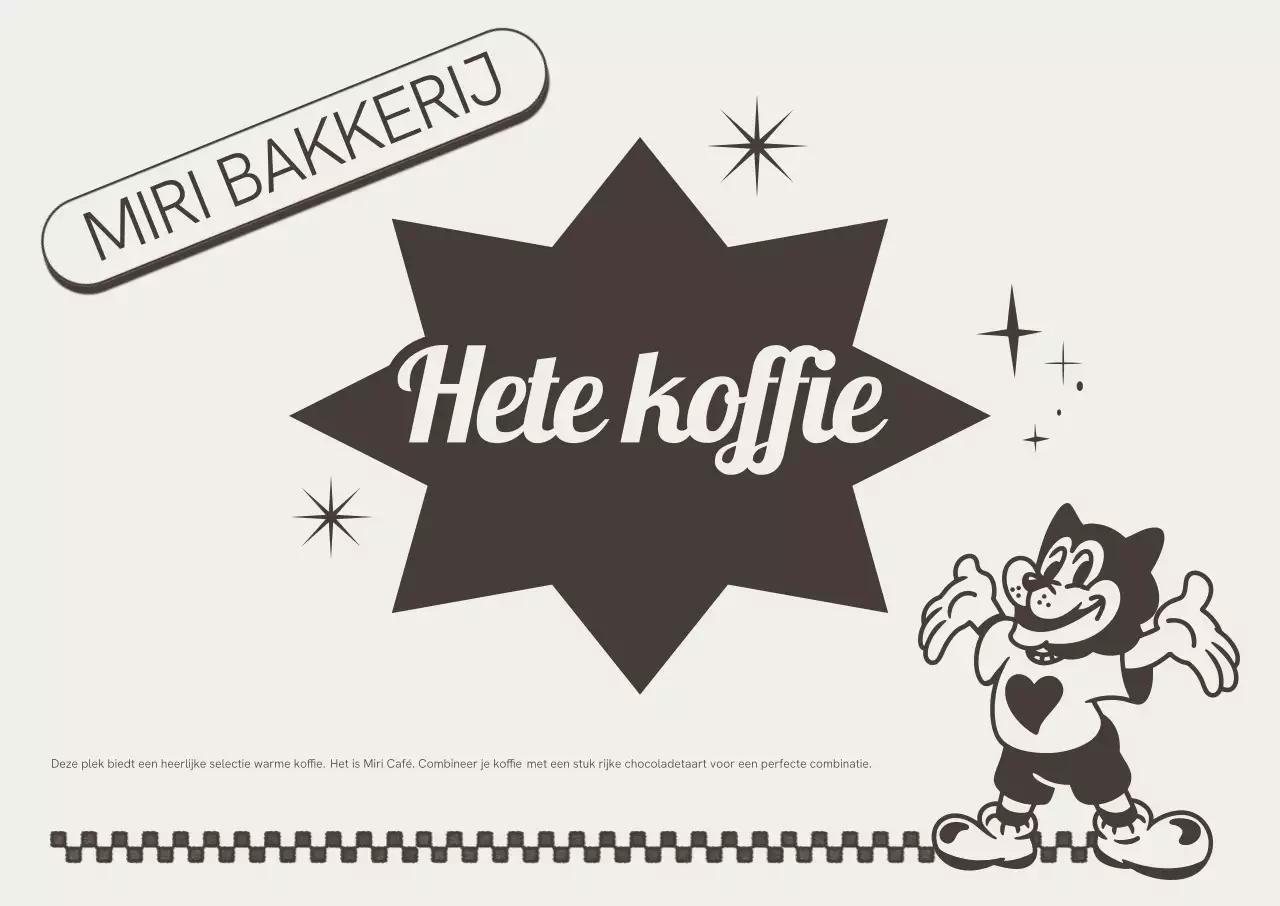 Bruine Retro Koffie Reclame Promotie