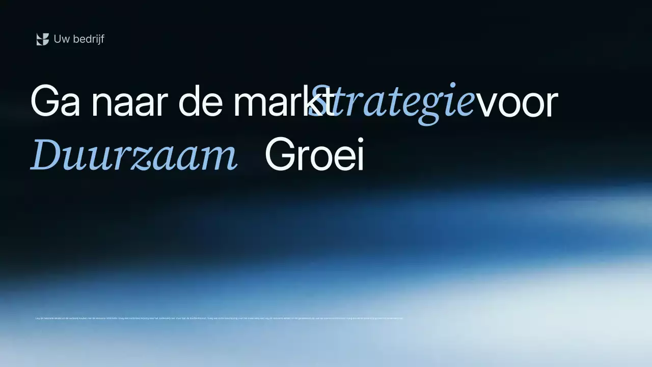 Presentatie van de blauwe moderne bedrijfsstrategie