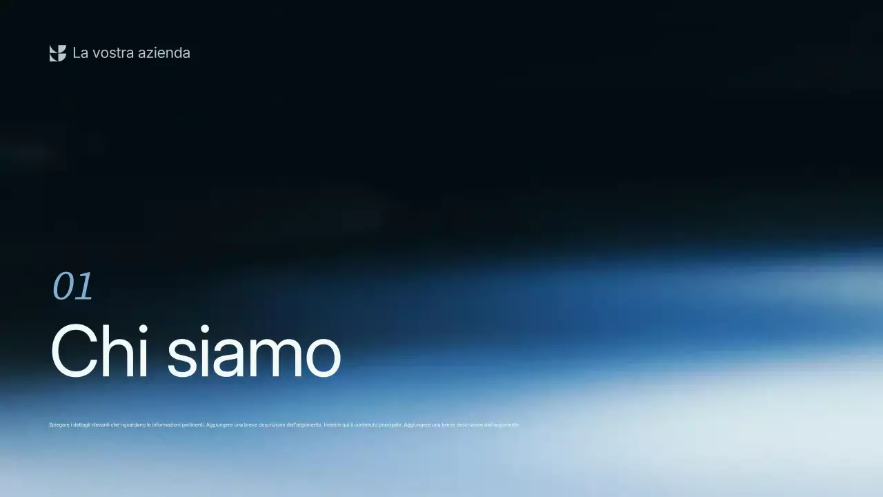 Presentazione della strategia aziendale moderna blu