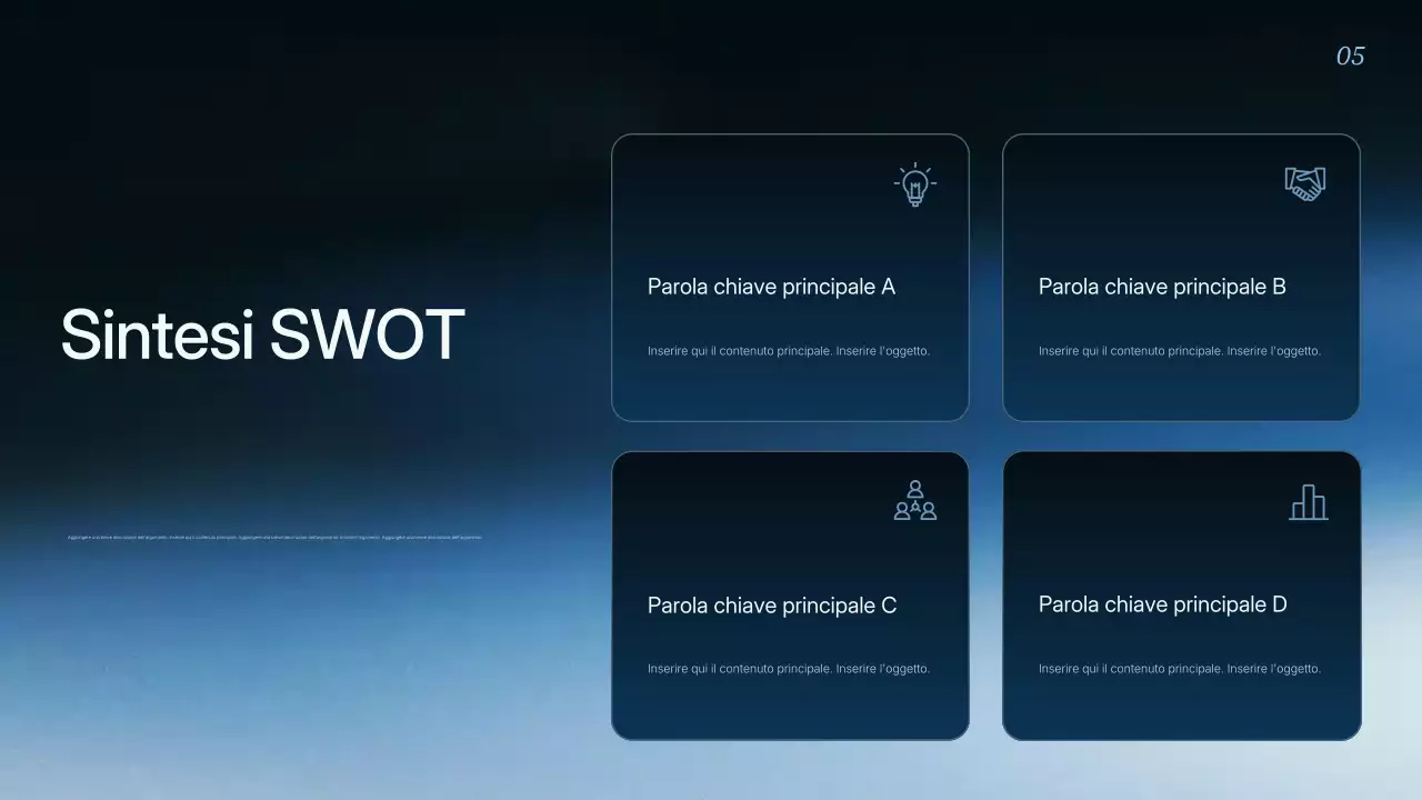 Presentazione della strategia aziendale moderna blu