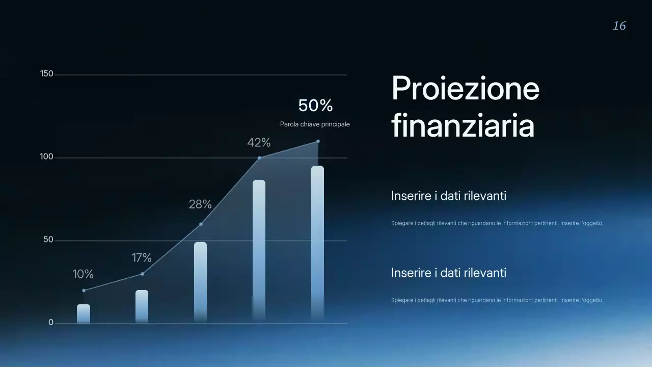 Presentazione della strategia aziendale moderna blu