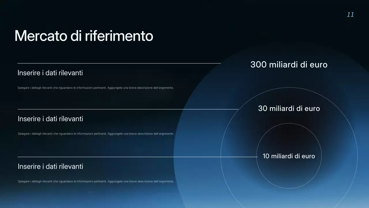 Presentazione della strategia aziendale moderna blu
