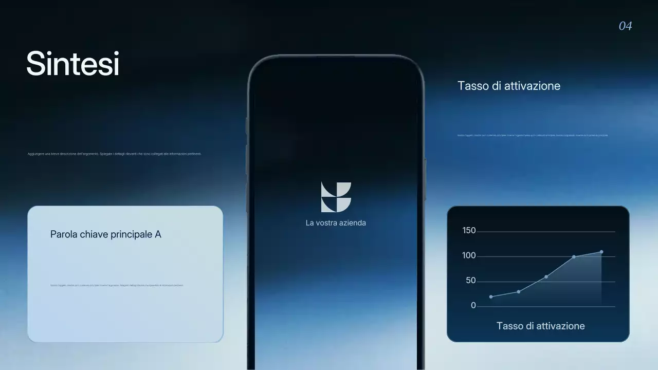 Presentazione della strategia aziendale moderna blu