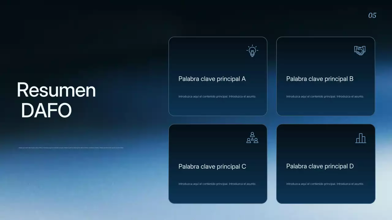Presentación de la estrategia empresarial moderna de Blue