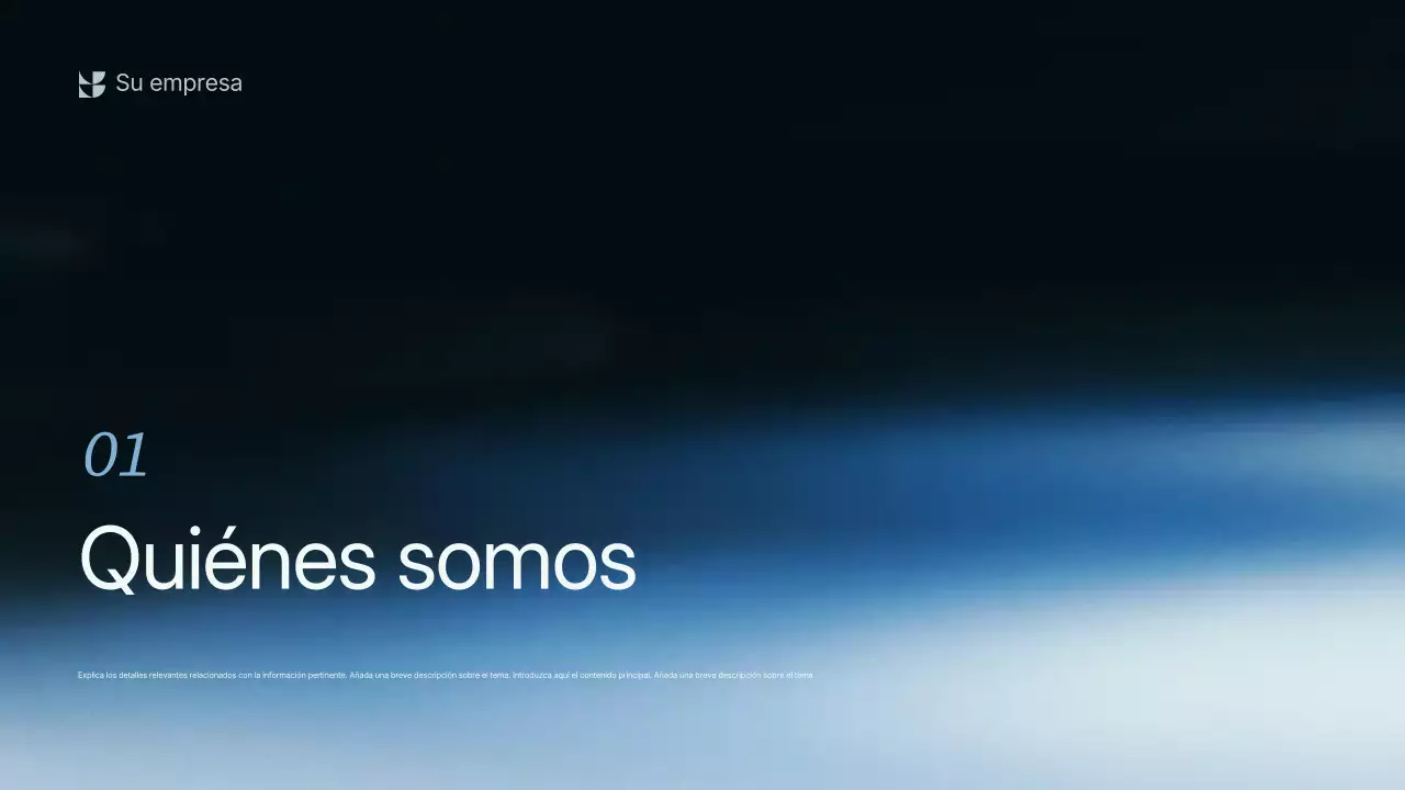 Presentación de la estrategia empresarial moderna de Blue