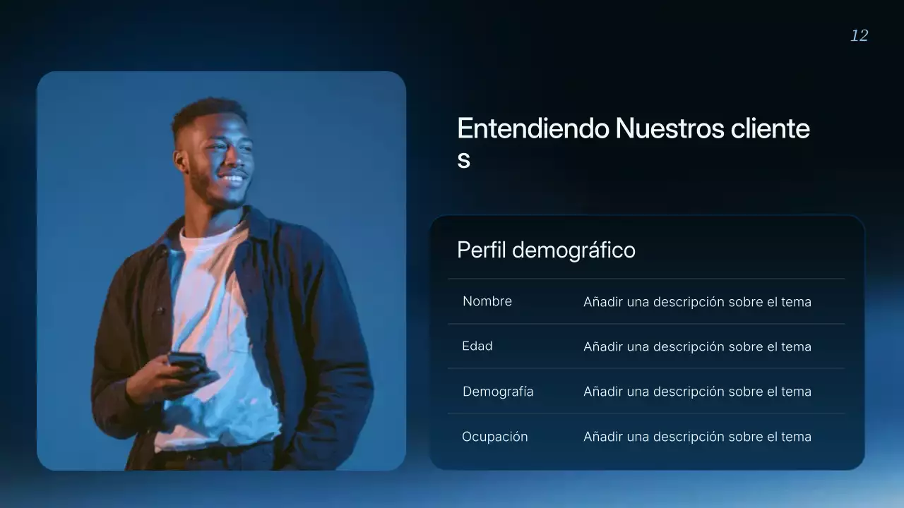 Presentación de la estrategia empresarial moderna de Blue