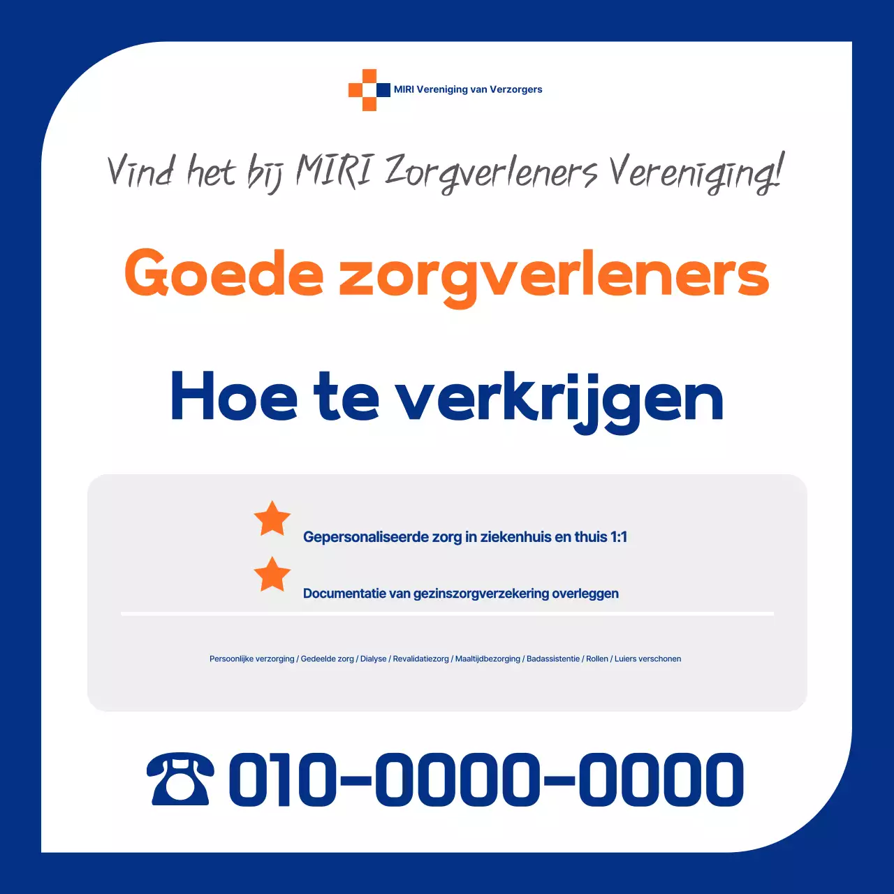 Aankondiging werving Blue Clean Caregiver